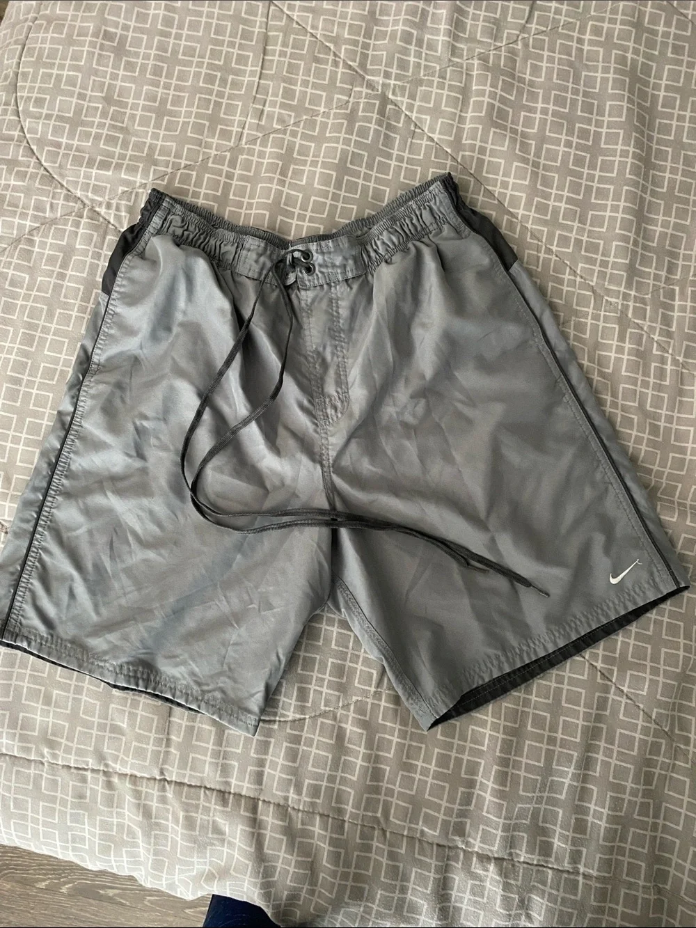 Nike Gray Swim Trunks/Training Shorts with Dark Grey Trim